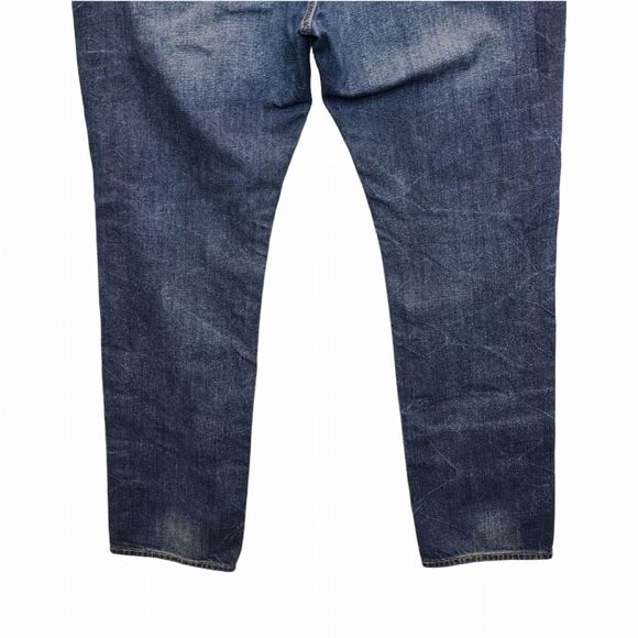 EXPRESS Men's 36x32 Original Slim Fit Distressed Dark Wash Denim Jeans - Picture 9 of 16